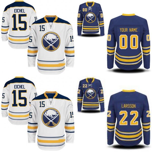 

Lady Buffalo Sabres Jersey 15 Jack Eichel 19 Jake McCabe 22 Johan Larsson 27 Taylor Fedun 44 Nicolas Deslauriers Hockey Jerseys White Blue