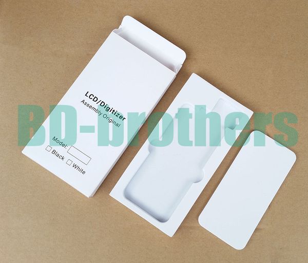 Caixa de papel Wihte + eva filler case para iphone 4 5 6 4.7 5.5 e samsung telefone lcd tela cheia pacote de embalagem protetora 100 conjuntos