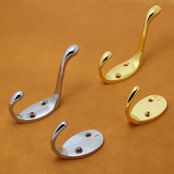 

wholesale- 1pc stainless steel hanging coat hooks home kitchen wall door holder hook hangers gold sliver color