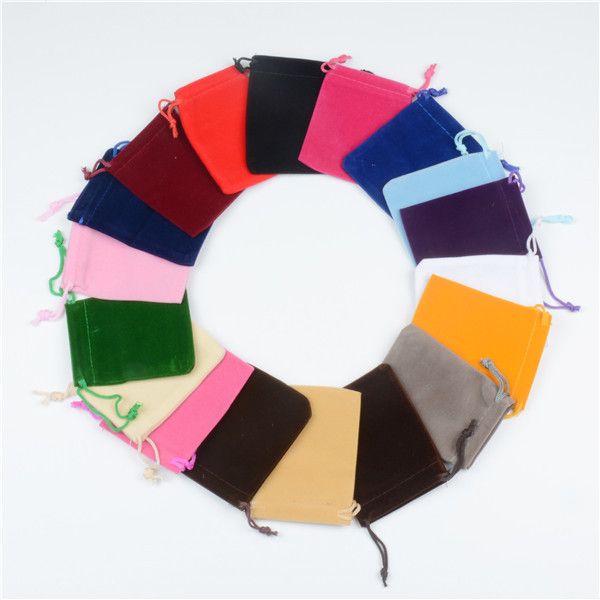 

7*9cmVelvet Drawstring Pouches Gift bag Flocked Jewelry pouch beam port velvet drawstring bags