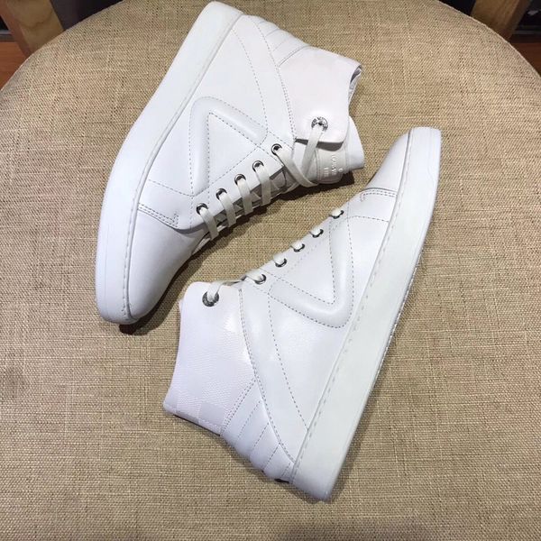 

luxury fashion mens autumn and winter high boot walking shoes cow leather leisure casual shoe size 38-44, Black