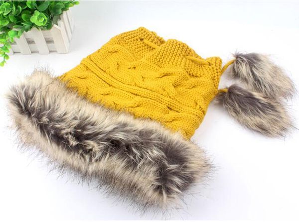 

winter new mongolian princess fur wind hat hat thick wool knitted wool hat collar double use wholesale, Blue;gray