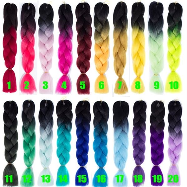 Ombre Braiding Hair Xpressions Kanekalon Silky Straight 24inch