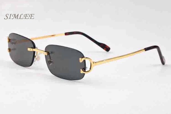 

glasses frame retro 2018 rimless clear lens glasses women silver sunglasses gold sunglasses metal buffalo popular horn brand come with llge, White;black