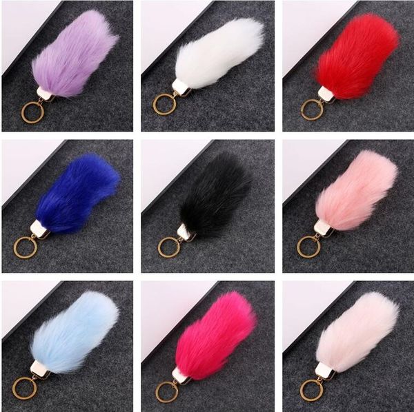 

fashion plush long key type key holder plush ornament lady car key chain bag pendant r244 arts and crafts mix order