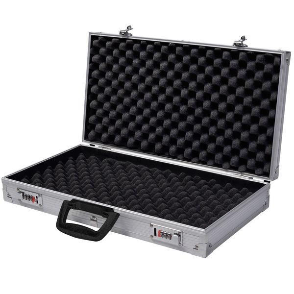 

Aluminum new framed locking gun pi tol handgun lock box hard torage carry ca e