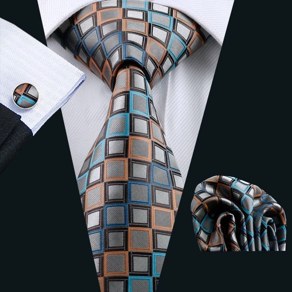 

wholesale gray plaid silk tie for men jacquard woven necktie business wedding party casual gravata n-1101, Black;blue