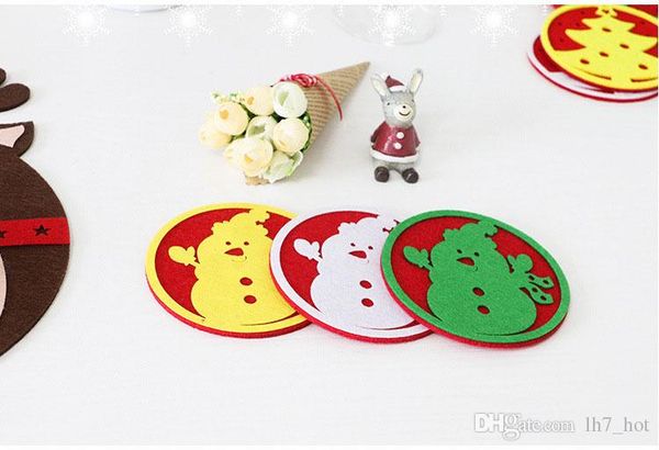

new christmas decorations west glass table mat coffee cup mat disc pad insulation pad christmas gifts