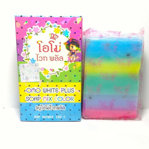

gluta soap rainbow soap omo mix fruits color alpha arbutin anti dark spot dhl