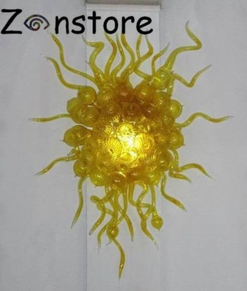 

паук wall lamp- желтый цвет стекла пузыри twisted стекла творческий рот выдувное стекло искусства стены светодиодные стены бра