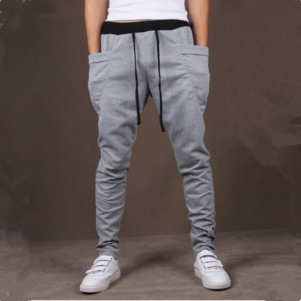 

8 colors unique pocket mens joggers cargo men pants sweatpants harem pants men jogger pants men pantalones hombre, Black