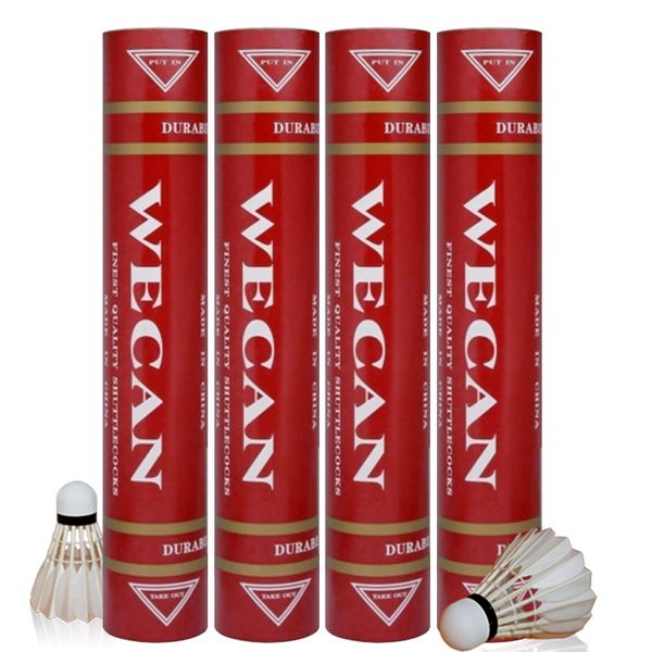 

wholesale-original wecan badminton shuttlecock red feather shuttlecock grade duck feather shuttlecock for tournament