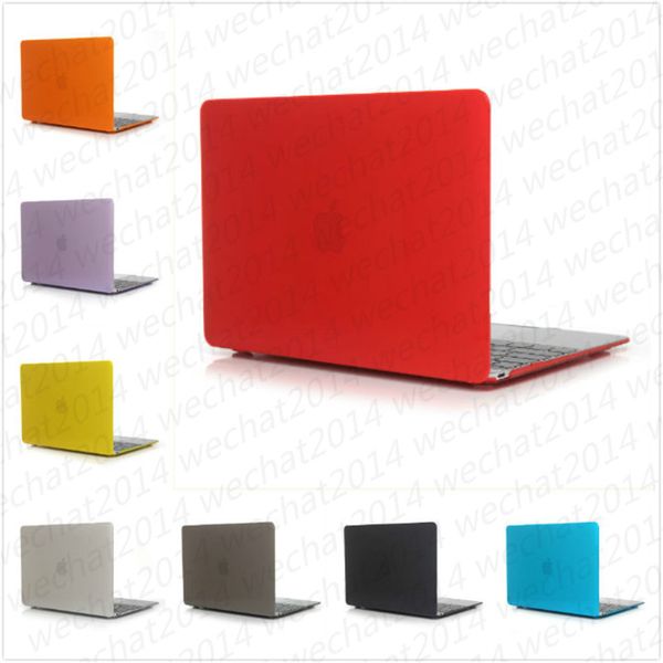 Custodie per laptop trasparenti in plastica di cristallo trasparente Custodia protettiva per tutto il corpo per Apple MacBook Air Pro 11 '' 12 '' 13 