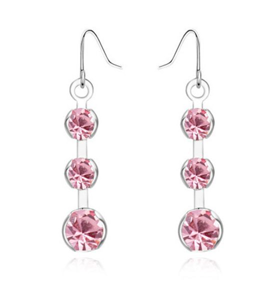 

earrings jewelry fashion luxury women platinum plated quality 3 colors crystal drop earrings jewelry, Silver