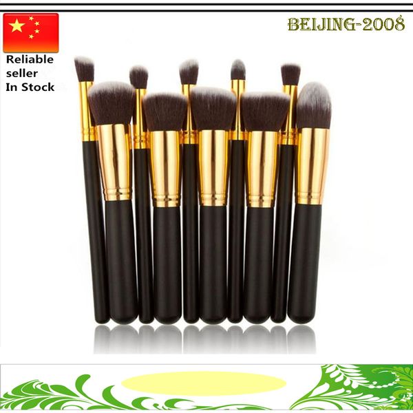 

new superior cosmetic make up brush set facial soft cosmetic woman's toiletry kit 10 pcs/set kabuki brushes makeup tool 01025