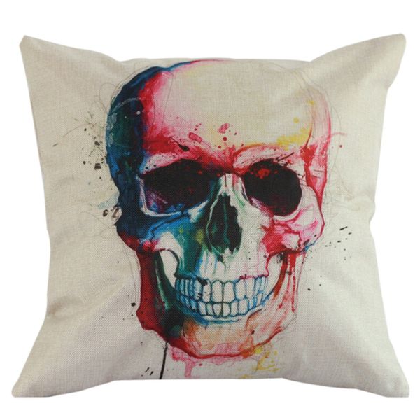 

wholesale-1pc multi-pattern linen cotton polyster skull bolster cushion pillow cover bag with good quality