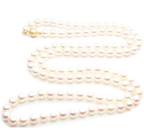 

noble 8-9mm natural south seas white pearl necklace 22inch 14k gold clasp, Silver