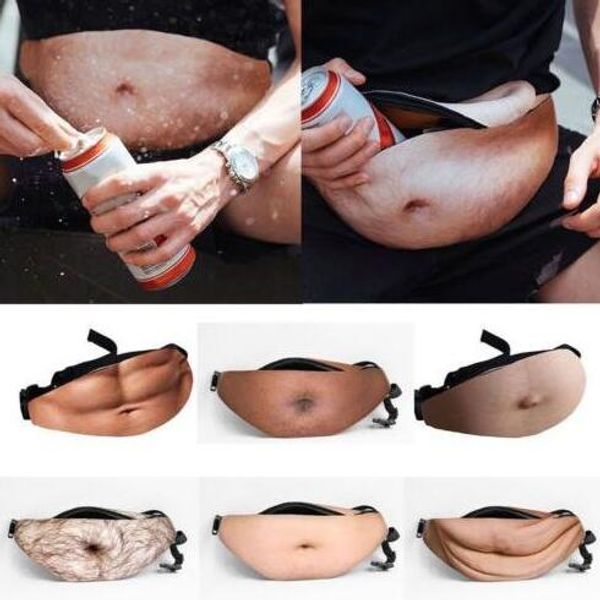 

6 tyle pre ale dad bag fanny pack fake beer belly wai t pack bag bumbag with adju table belt funny party toy gift cca7625 30pc