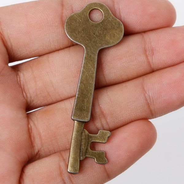 

new 2pcs 62x21mm antique bronze metal pendant key charms jewelry findings accessories for diy jewelry making di, Bronze;silver