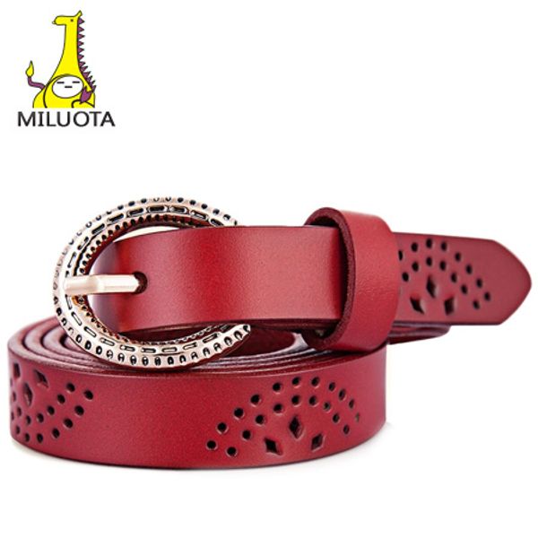 

wholesale- [miluota] 2014 genuine leather women belt fashion vintage metal pin buckle belts for women brand female belt wnd813, Black;brown