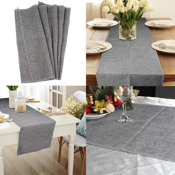 Acheter Chemin De Table En Lin Imite Naturel Rustique Nappe De