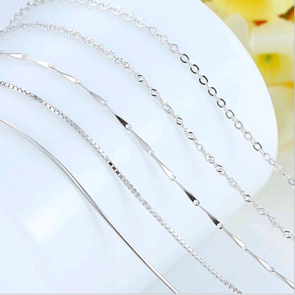 

1.2 мм 45 см (18 дюймов) имитация стерлингового серебра белого золота покрытием box змея цепи ожерелье ювелирные изделия анти аллергия для п, Silver