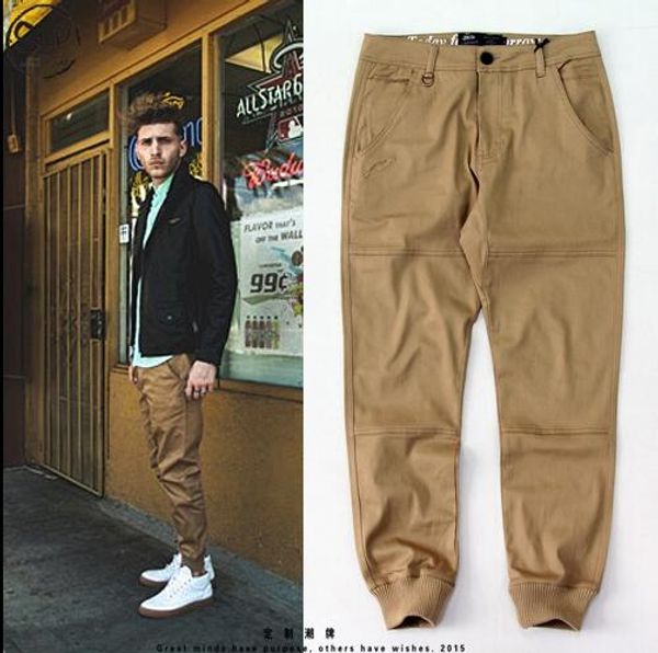 

wholesale-men's urban clothing m-2xl khaki dress pants skinny jogger fashion publish blue / green / hiphop corridors, Black