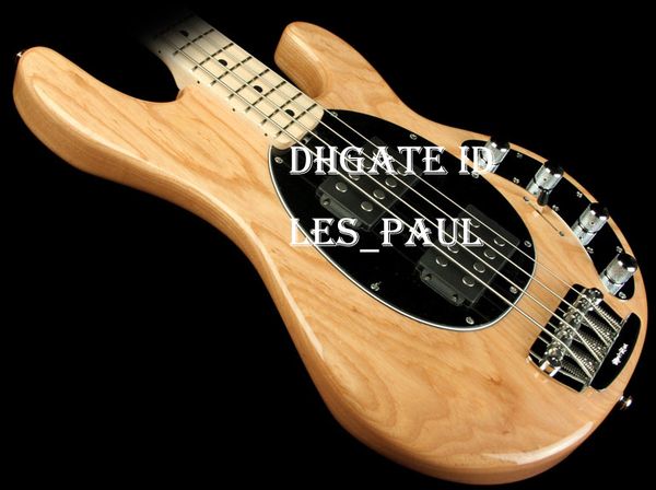 

Ash Wood Body Music man 4 Strings Bass Erime Ball StingRay Electric Guitar Natural Finish HH Active Pickup Chrome Hardware In StocK