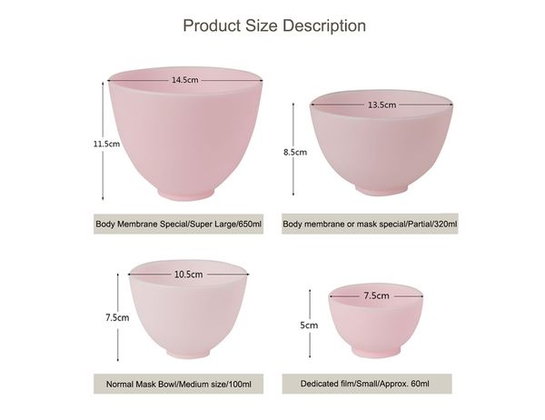 

elitzia etbwp001 mask tools silicone soft mask bowl adjust film bowl set beauty salon soft film powder necessary supplies pink color 4 size