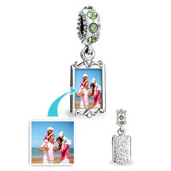 

Cu tomized blank quare dangle photo charm birth tone cry tal european charm fit pandora chamilia biagi charm bracelet, Black