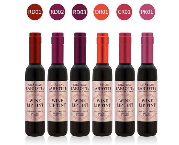 LABIOTTE vinho garrafa lip gloss chateau labiotte vinho lábio matiz com blogger 6 cores para a opção DHL livre