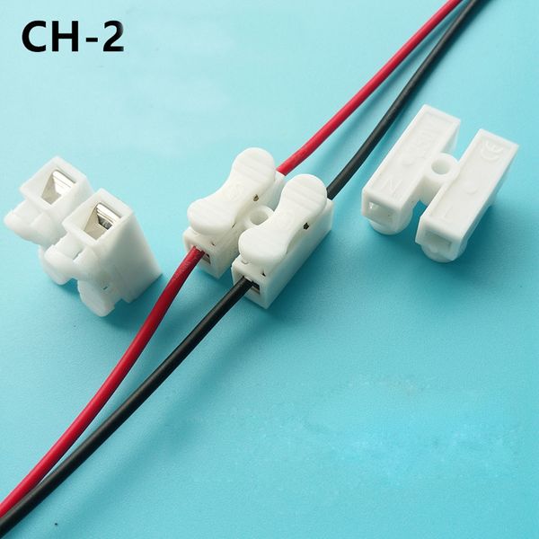 

2 pin push quick cable Spring Connector terminal wire no welding no screw for led strip tube Wiring Ceiling lamp 10A 380V