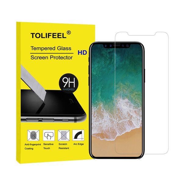 

For iPhone X Crystal Clear Tempered Glass Film For iPhone X Screen Protective Protector Cover 9H 2.5D