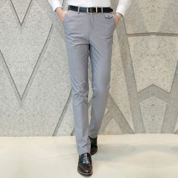 

wholesale-stylish mens casual slacks business dress smooth suits formal trousers pants 426, White;black