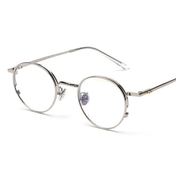 

wholesale- alloy frame optical eyewear retro plain women men computer reading glasses frame myopia eyeglasses brand design gafas oculos, Silver