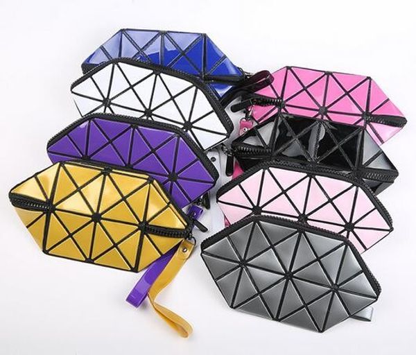 

11 colors geometric cosmetic bag women laser diamond makeup bag ladies cosmetics organizer