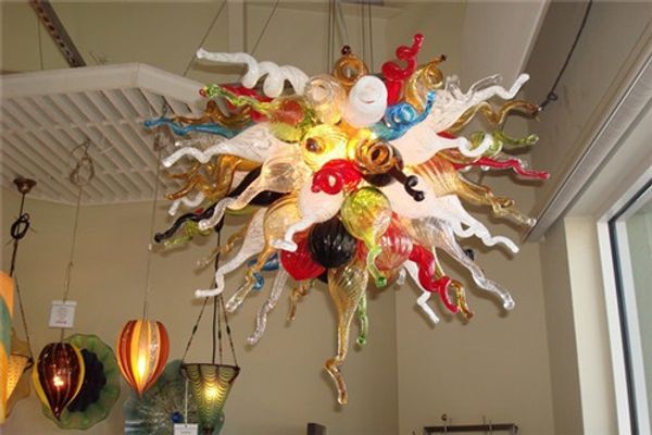 

ale style ce/ul certificate energy-saving murano art glass crystal livingroom decorative smart colorful chain ceiling chandelier