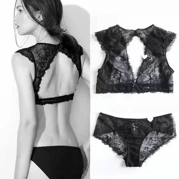 

оптовая продажа-victoria underwear для женщин сексуальный бюстгальтер набор кружева тонкий видеть сквозь бюстгальтеры беспроводной сша обрат, Red;black