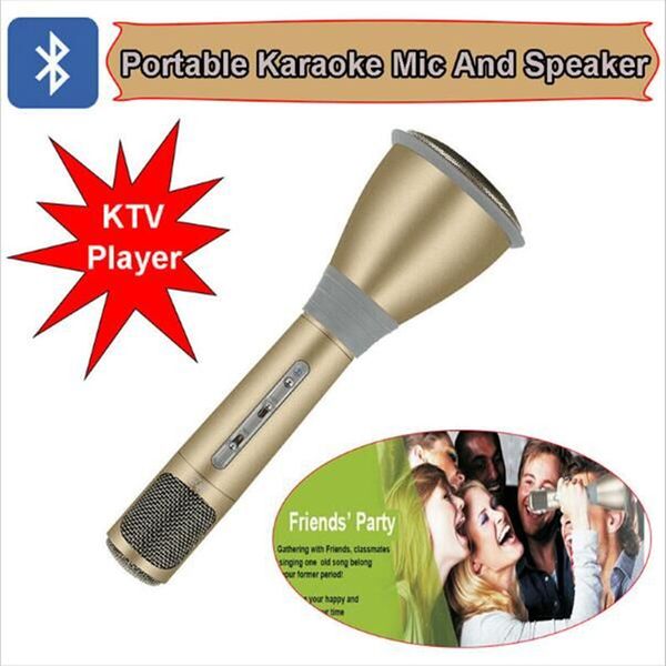 

k068 mini karaoke player wireless condenser microphone with mic speaker ktv singing record for smart phones computer wholesales