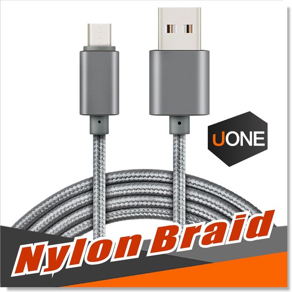 USB-Typ-C-Kabel, Metallgehäuse, geflochten, langlebig, verzinnt, Hochgeschwindigkeits-Ladegerät, Micro für Android-Geräte