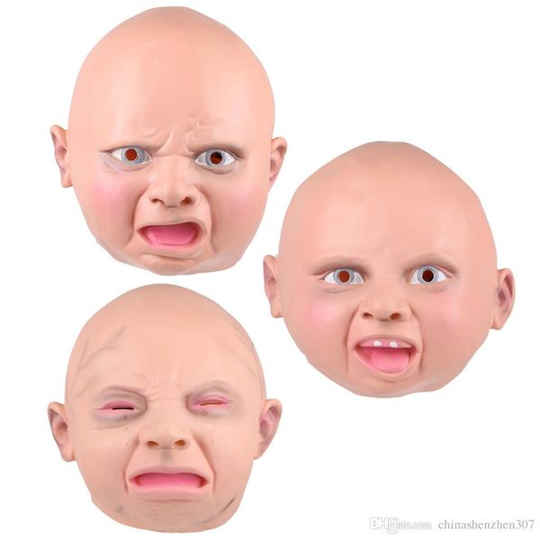 

latex disgusted happy cry baby costume mask halloween full head party masks for carnival christmas joke ing
