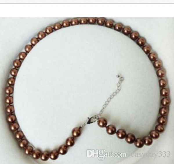

fine pearls jewelry 8-9mm south sea chocolate pearl necklace 20" 14k solid, Black