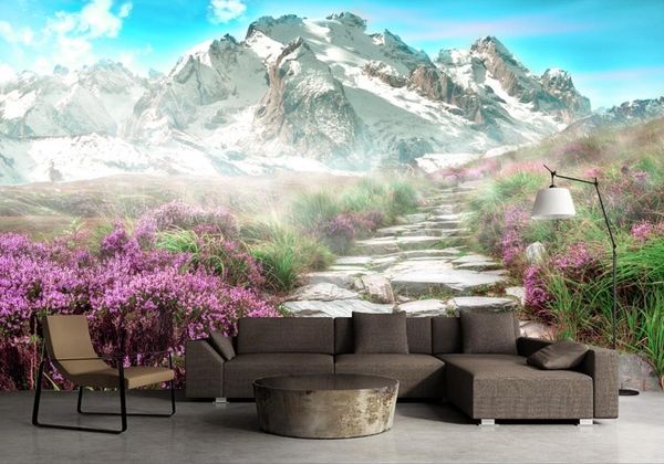 Acheter Style Européen Fonds Décran Hd Fond Salon Mur 3d Stéréoscopiques Neige Paysage De Montagne 3d Fond Décran Mural De 2714 Du Yeyueman6666