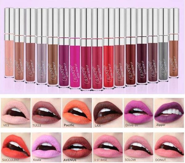 Colourop الترا ماتي المخملية السائل أحمر الشفاه ماتي السائل lipgloss lax نائب عصاري سحاب ماء الشفة لمعان شحن مجاني dhl 60230