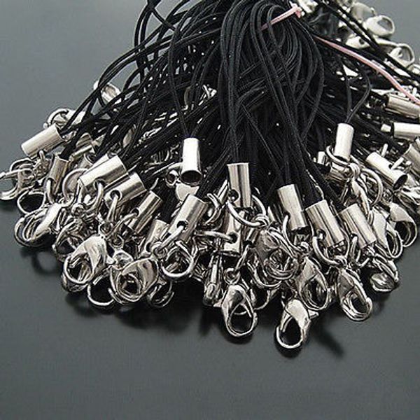 

100 PCs Per Lot Black Cell Phone Lanyard Cords Strap Lariat Mobile Lobster Clasp