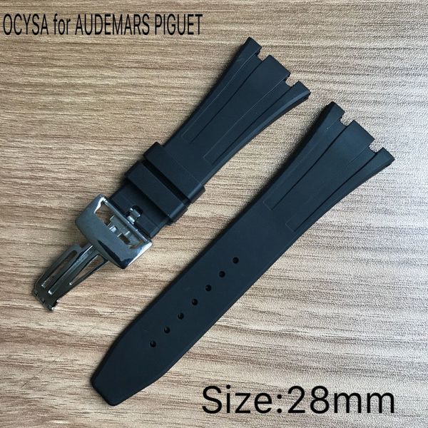 

watch bands rubber strap with silver stainless steel pin buckle fit for watch. watches, Black;brown