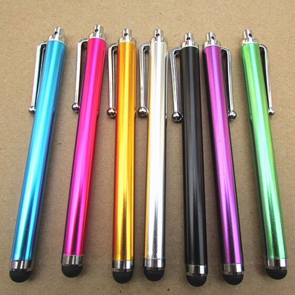

50pcs/lot aluminum metal stylus touch screen pen for mobile phone tablet school office supplies novelty pens promotional pens papelaria, Black;red