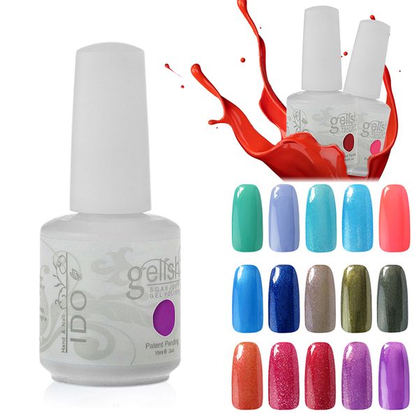 

ido gelish cosmetic soak off any 10 pieces nail art gel nail polish foundation coat manicure set, Red;pink