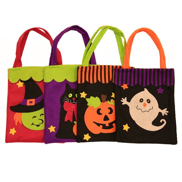 

7 designs apple bags halloween pumpkin handbags non woven candy bag portable bag children halloween handbags christmas gift