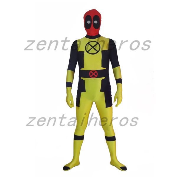 

изготовленный на заказ желтый костюм супергероя дэдпула, Black;red